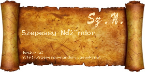 Szepessy Nándor névjegykártya