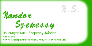 nandor szepessy business card